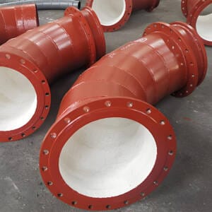 Ceramic patch lined elbow